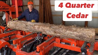 Sawing 4 Quarter Cedar [upl. by Rhiana]