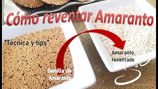 Cómo reventar Semillas de Amaranto  Kiwicha  Cocina amp Vida Saludable [upl. by Alanah234]