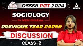 DSSSB Vacancy 2024  DSSSB PGT Sociology Previous Year Papers 2 By Nidhi Sharma [upl. by Nerac804]