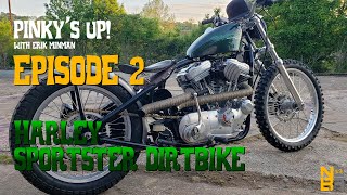 Pinkys Up  Episode 2  Interview with Lee Galas and his bada 1994 Harley Sportster dirt bike [upl. by Ellehcer807]