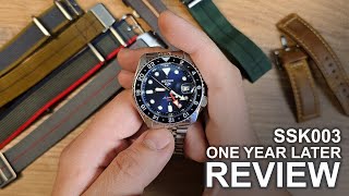 Seiko SSK003  GMT Automatic  One year later  Watch review [upl. by Cirde739]