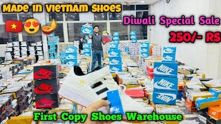 First Copy Shoes Warehouse 🇻🇳😍  Made in Vietnam Shoes  Shoes Wholesale Market  Delhi Shoes Market [upl. by Marianna]