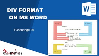 Challenge 16  How to create DIV format in MS Word [upl. by Einallem]