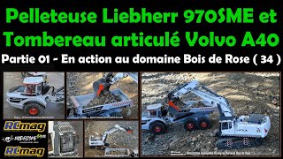 Pelleteuse 970SME et tombereau articulé Volvo A40 RC en action au domaine Bois de Rose  Partie 01 [upl. by Nrublim]