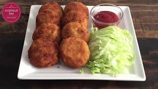 Patates Kroket Tarifi  Patates Kroket Nasıl Yapılır  Ham amp Cheese Croquettes [upl. by Towney]