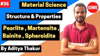 Martensite  Spheroidite  Bainite  Pearlite  Material Science  Aditya Thakur  GATE  ESE  BARC [upl. by Yengac]