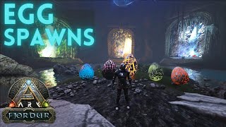 Fjordur Egg Spawn Locations  Wyvern Rock Drake Magmasaur Deinonychus  ARK  ARK Survival Evolved [upl. by Dachia]