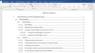 Créer une TABLE DES MATIÈRES automatique Cours WORD  Numérotation des titres  STYLES [upl. by Emlynn]