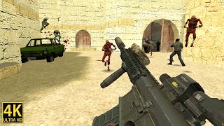 CounterStrike 16 MAXPLAYERS Zombie Unlimited  10 Minutes Gameplay 4K [upl. by Etsyrk856]