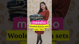 Trendy woolen kurta sets from meesho shorts youtubeshorts [upl. by Ronny77]