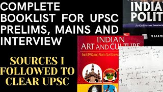 Complete Booklist for UPSC Prelims Mains and Interview [upl. by Aelyak]