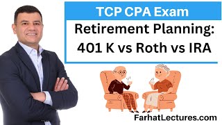 Strategies for Retirement Plans 401 K vs IRA vs Roth Tax Compliance aamp Planning CPA TCP Exam [upl. by Ssor515]