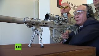 Watch President Putin Test the Latest Kalashnikov Rifle [upl. by Ardene401]