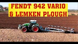 Fendt 942 vario pulling 8 furrow lemken plough [upl. by Hatcher]