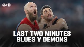 Last Two Minutes Carlton v Melbourne  Round 9 2024  AFL [upl. by Elleimac]