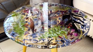 Resin Art Tutorial Amazing table of flowers We make the form ourselves [upl. by Rehpoitsirhc224]