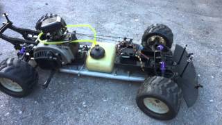 RC Car with a 26cc 2 Stroke motor  start up and rev [upl. by Anikal865]