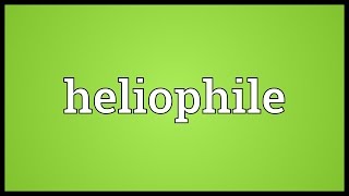 Heliophile Meaning [upl. by Nitsyrc]