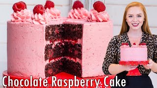 ULTIMATE Chocolate Raspberry Cake Recipe With Raspberry Buttercream amp Raspberry Liqueur [upl. by Einnahc34]