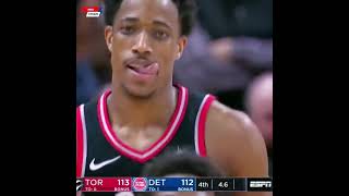 Demar Derozan clutch filthy poster dunk vs Pistons nbastudio shorts [upl. by Anirehtak17]