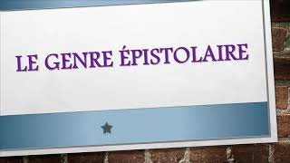 Le genre épistolaire [upl. by Oribella]