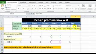 Excel 2010  Odwołanie bezwzględne i względne  porada 6 [upl. by Inaffit269]