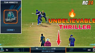 Unbelievable Thriller Match 🔥  Real cricket 24 [upl. by Attenaz]