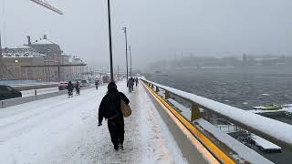 Stockholm Slussen â€morning commuteâ€ 17 January [upl. by Amesari]