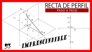 💥 Recta de PERFIL diedrico 💥🚀💥 Aprender diédrico paso a paso  sistema rectas diedrico [upl. by Parthena]