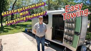 Wow A 6x12 Cargo Trailer Camper Conversion Nice Bed Storage Bath Shower [upl. by Nolyad356]