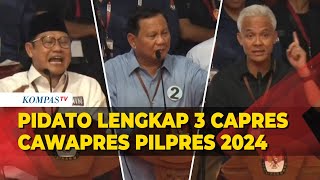 FULL Pidato Lengkap 3 Capres Cawapres di KPU Usai Mendapat Nomor Urut Pilpres 2024 [upl. by Lachish]