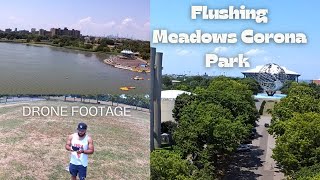 Drone Flying at Flushing Meadows Corona Park In Queens New York on this beautiful July afternoon [upl. by Anilrac]