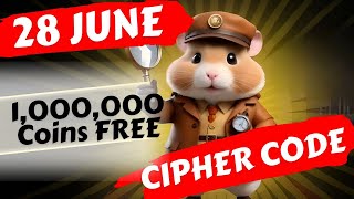 Hamster Kombat Daily Cipher Today 1M Coins 28 June 2024 i Hamster kombat morse code TODAY Cipher [upl. by Callery566]