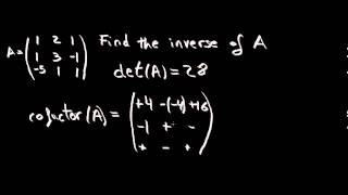 Inverse of a 3x3 matrix using the adjoint method [upl. by Joshia]