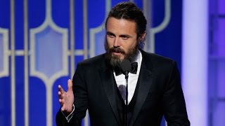 Casey Affleck Wins Best Actor in a Drama For Manchester By The Sea At 2017 Golden Globes [upl. by Nollaf]