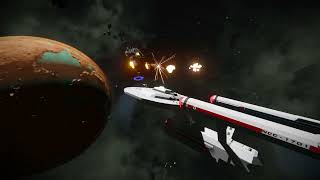 Space Engineers 2024 USS Enterprise VS Warlock [upl. by Rellek]