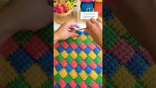 How to Crochet Entrelac Technique shorts [upl. by Aklim]