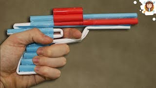 How to Make a Paper Revolver that Shoots  Pistol With Trigger [upl. by Eikcuhc]