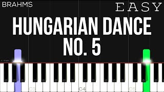 Brahms  Hungarian Dance No 5  EASY Piano Tutorial [upl. by Bolton]