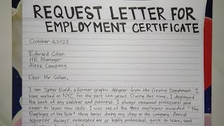 How To Write A Request Letter for Employment Certificate Step by Step Guide  Writing Practices [upl. by Mckenzie107]