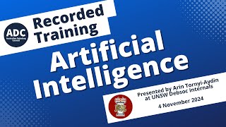 Recorded Training Artificial Intelligence [upl. by Retsae]