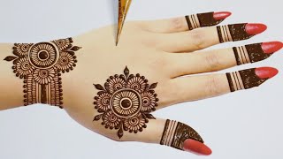 Back hand Beautiful mehndi designSimple and Easy Mehndi designsMehandi ka design MehndiMehandi [upl. by Leirvag]