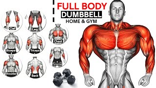 Full Body HOME Dumbbell WORKOUT squats chest triceps biceps  back shoulder wrist Calves [upl. by Kirkpatrick140]