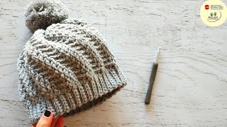 Gorro Twist en crochet para toda la familia Punto elástico crochet ganchillo gorrotejido Malen [upl. by Celinda20]