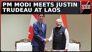 PM Modi Meets Canadas Trudeau On The Sidelines Of ASEAN Summit  Trudeau Appeals For A Solution [upl. by Otti]