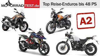 Top ReiseEnduros bis 48 PS  Die besten A2AdventureBikes im Vergleich [upl. by Cochran]