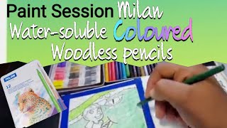 Paint Session Milan Watercolour Woodless Pencils [upl. by Yraeht159]