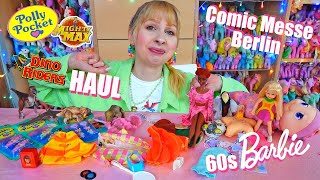 Vintage Toy Haul  Comic Messe Berlin  Polly Pocket 60s 70s Barbie Dino Riders Glow Worm 80s 90s [upl. by Hilel860]