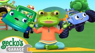 Vehicle Yoga With Grandma Gecko  Geckos Animal Pals  Animal amp Vehicle Cartoons for Kids [upl. by Arba]