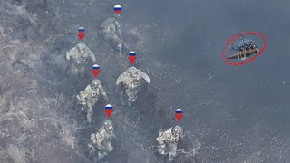 Horrible Attack Ukrainian FPV drones relentless blow up entire Russian soldiers hiding in foxhole [upl. by Ahsiki]